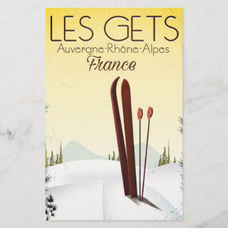 Papelería Cartel de viaje de esquí de Les Gets Francia