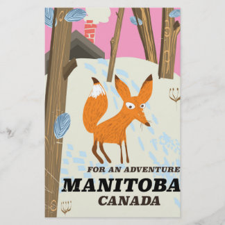 Papelería Cartel de viaje de estilo vintage de Manitoba Cana