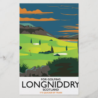 Papelería cartel de viaje de golf de longniddry Escocia