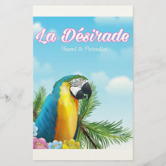 Papelería Cartel de viaje de loro de La Désirade