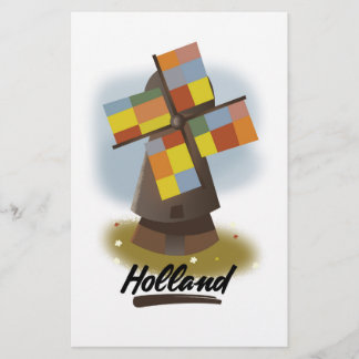 Papelería Cartel de viaje de molino de viento de Holanda