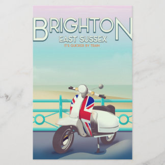 Papelería Cartel de viaje de scooter Brighton Vintage union 