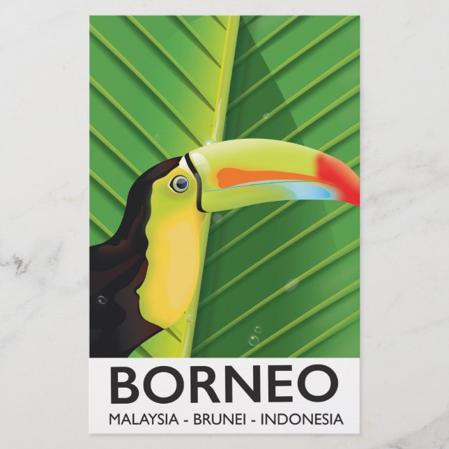 Papelería Cartel de viaje del tucán de Borneo (Anverso)