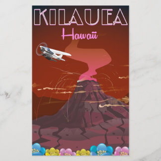 Papelería Cartel de viaje en avión a Kilauea Hawaii