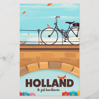 Papelería Cartel de viaje en bicicleta de Holanda "Ik zal ha