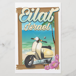Papelería Cartel de viaje en scooter de la playa de Eilat Is