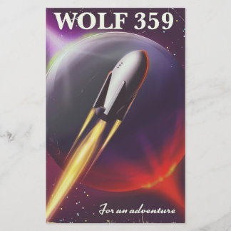 Papelería Cartel de viaje espacial "para una aventura" Lobo 