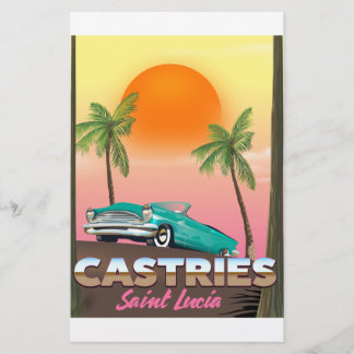 Papelería Cartel de viaje exótico tropical de Castries Santa