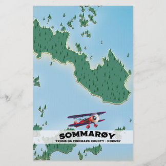 Papelería cartel de viaje mapa de Sommarøy Noruega