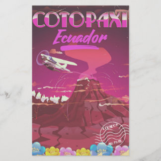 Papelería Cartel de viaje por CORREO AÉREO Cotopaxi, Ecuador