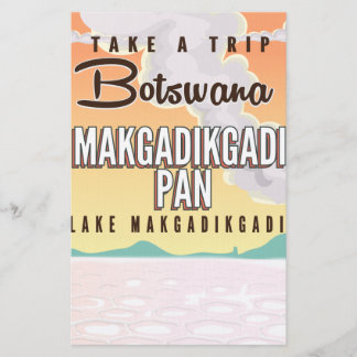 Papelería Cartel de viaje vintage de Botswana - Makgadikgadi