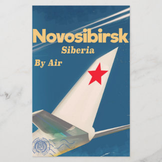 Papelería Cartel de vuelo de Novosibirsk Siberia unión sovié