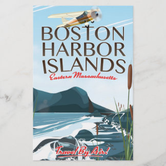 Papelería Cartel de vuelo del puerto de Boston Massachusetts