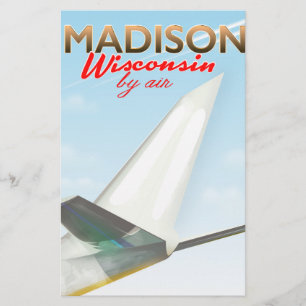 Papelería Cartel de vuelo vintage de Madison Wisconsin EE. U