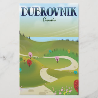 Papelería cartel del paisaje de dubrovnik croacia.