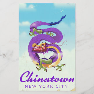 Papelería Cartel vintage de Chinatown ciudad de Nueva York