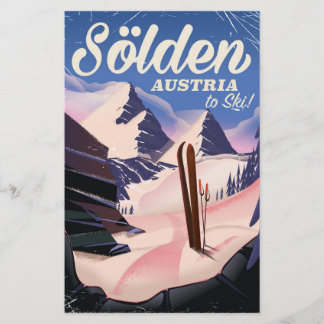 Papelería Cartel vintage de esquí de Sölden Austria