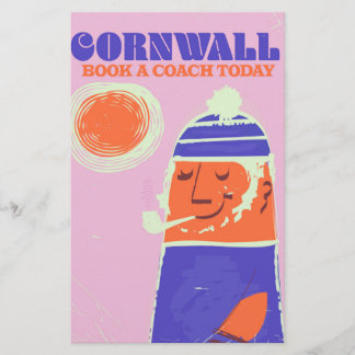 Papelería Cartel vintage de pescador de Cornualles "tome un 
