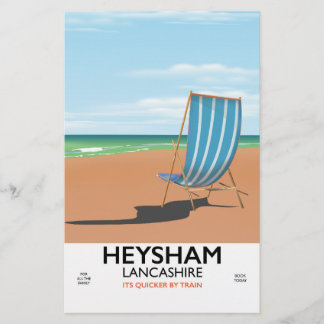 Papelería Cartel vintage de tren de Heysham Lancashire