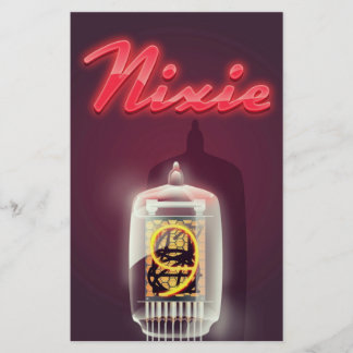 Papelería Cartel vintage de tubo Nixie