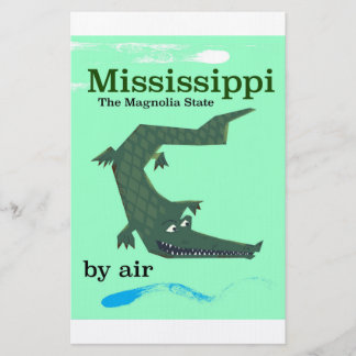 Papelería Cartel vintage de viaje al caimán del Mississippi
