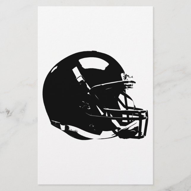 Papelería Casco de fútbol Pop Art Blanco Negro (Anverso)