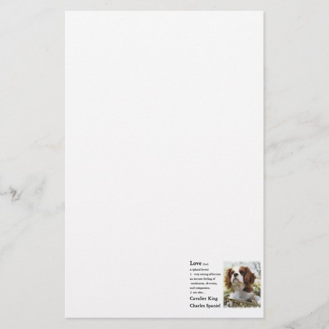 Papelería Cavalier King Charles Spaniel Art Love is (Anverso)