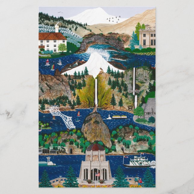 Papelería Celebración de la garganta del río Columbia (Anverso)