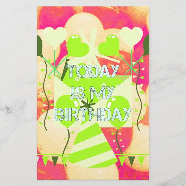 Papelería Celebrando mis bendiciones de cumpleaños (Anverso)