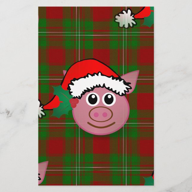 Papelería cerdo navidad (Anverso)