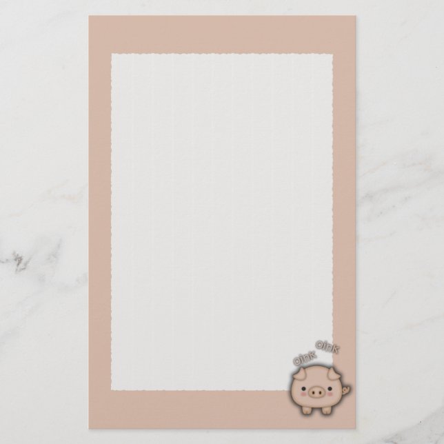 Papelería Cerdo rosado (Anverso)