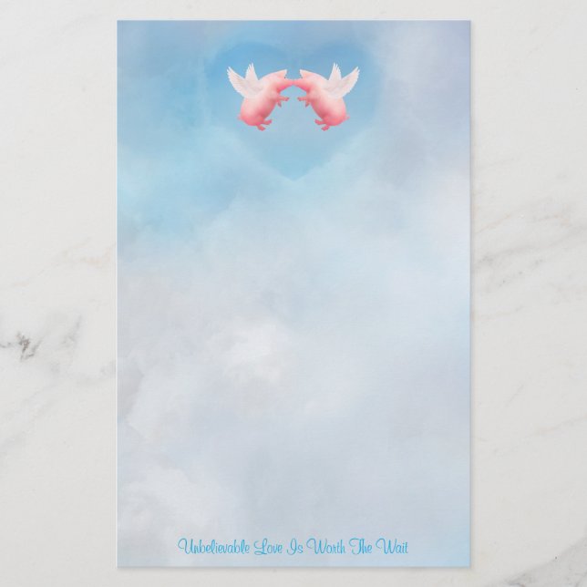 Papelería Cerdos voladores: increíble historia de amor (Anverso)