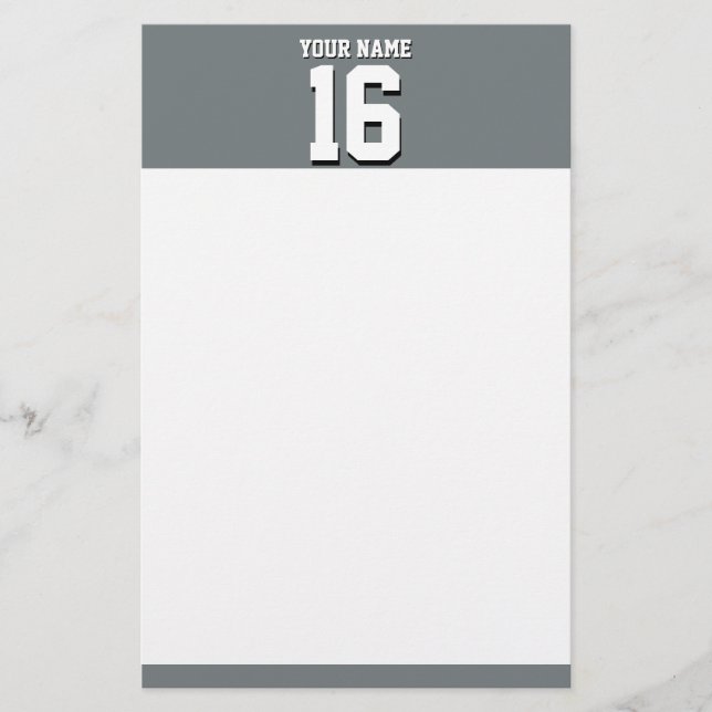 Papelería Charcarbón Grey Sports Jersey (Anverso)