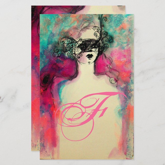 PAPELERÍA CHARM MONOGRAM BEAUTY FASHION STATIONERÍA (Anverso / Reverso)