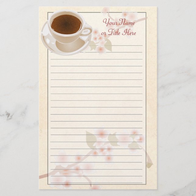 Papelería Cherry Blossom Coffee Stationery (Anverso)