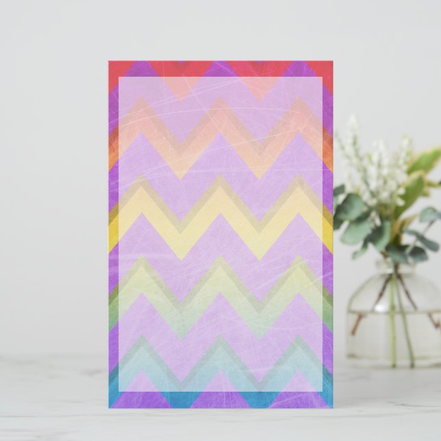 Papelería Chevron arcoiris de Shirley Taylor (Anverso de pie)