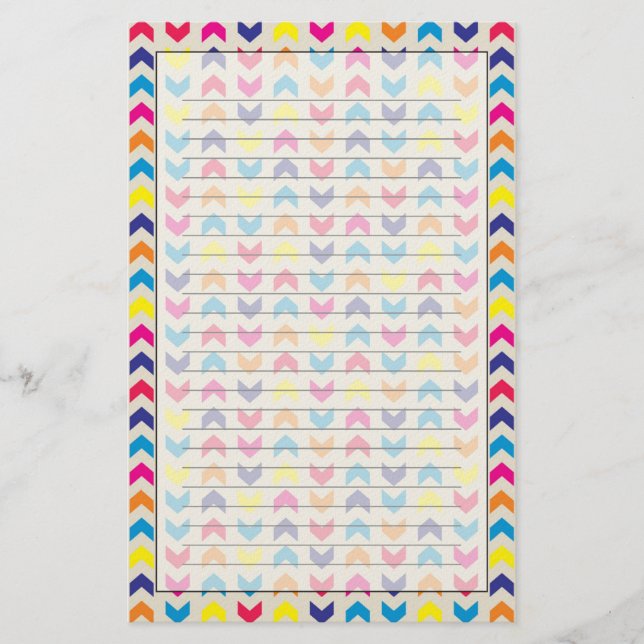 Papelería Chevron azteca colorido (Anverso)