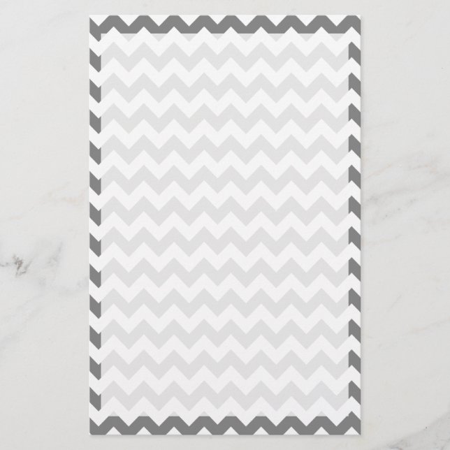 Papelería Chevron gris oscuro; zag zig (Anverso)