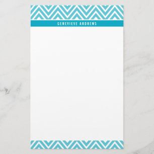 Papelería Chevron PERSONALIZADO PERSONAL pateada lindo turqu