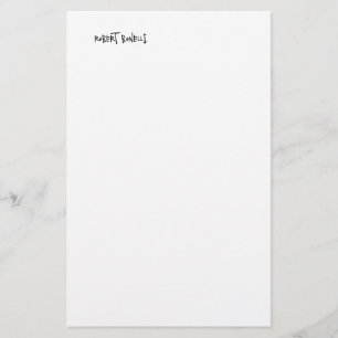 Papelería Chic Moderno Blanco Negro Tu Nombre Minimalista