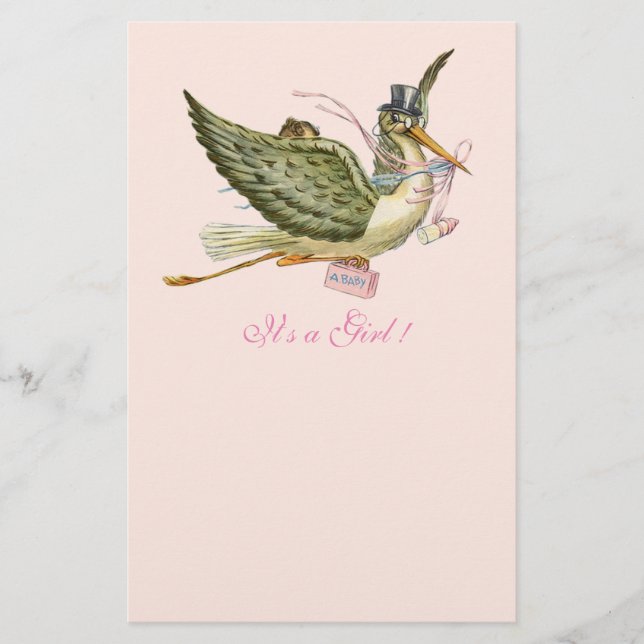 Papelería CHICA de HISTORIAS BABY SHOWER rosa claro (Anverso)