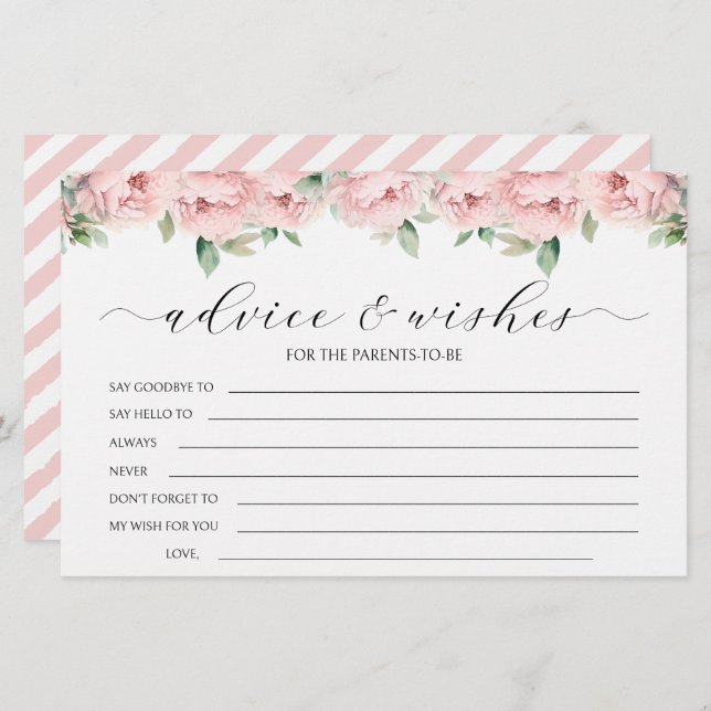 Papelería Chica de peones rosados duchas de bebé consejos ta (Anverso / Reverso)