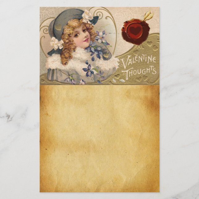 Papelería Chica DE VINTAJE, FLORES, CUPIDA DE VALENTINA, SEL (Anverso)