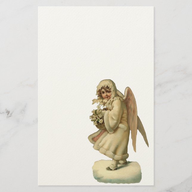 Papelería Chica del ángel del navidad del Victorian (Anverso)