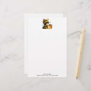 Papelería Chica lindo con traje de abeja con miel
