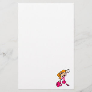 Papelería chica rosado pelirrojo del béisbol
