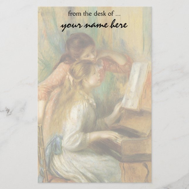 Papelería Chicas jóvenes en el piano de Pedro Renoir (Anverso)