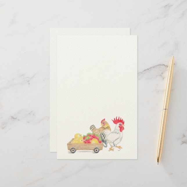 Papelería Chicken Family Stationery  (Anverso/Reverso In Situ)