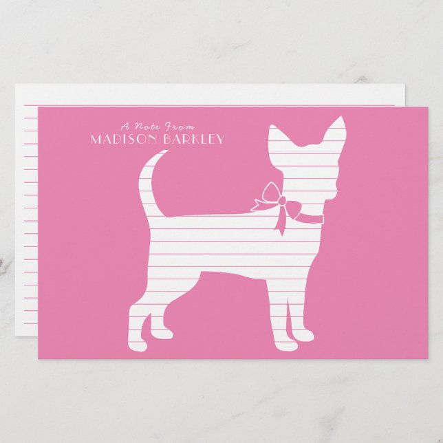 Papelería Chihuahua Dog Puppy Stationery (Anverso / Reverso)
