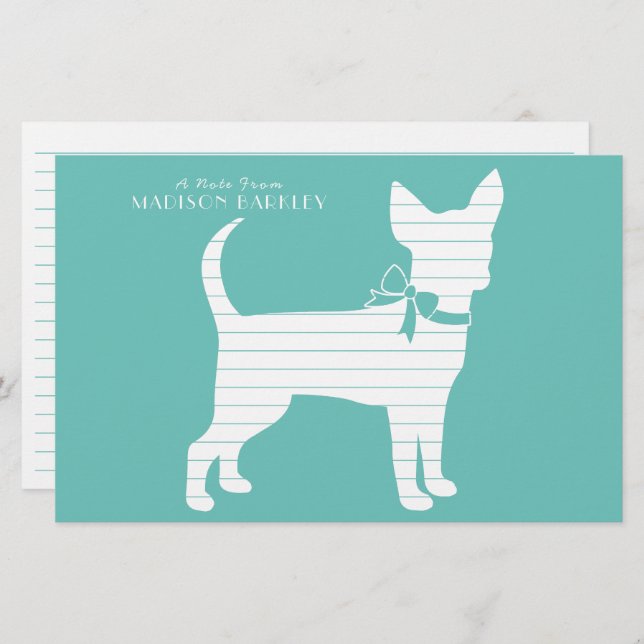 Papelería Chihuahua Dog Puppy Stationery (Anverso / Reverso)
